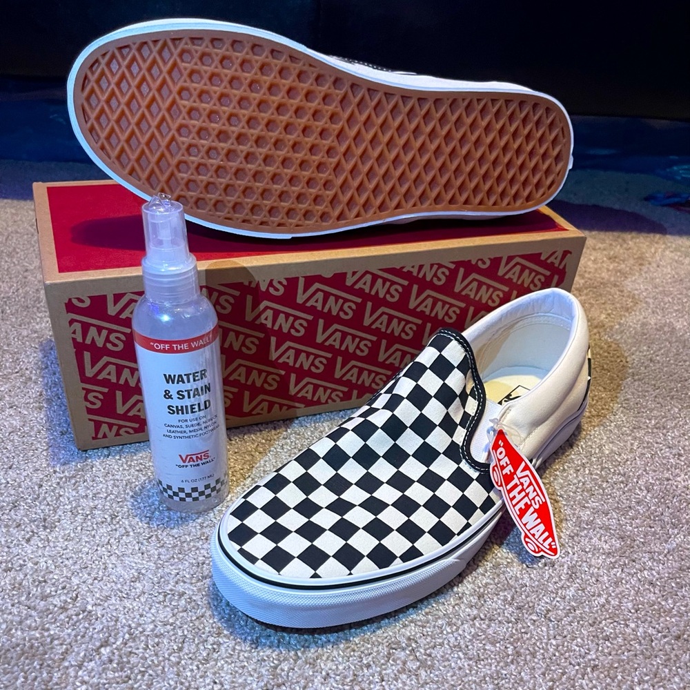 Vans Classic Slip-On, Size 13 US MEN, Black&Whitecheckerboard/White
